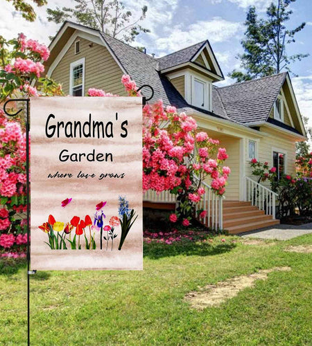 ZQLFDGD FANDEER Grandma's Garden Outdoor Flag 12x18in Double Sided Nylon