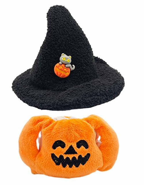 Load image into Gallery viewer, Holydeck Halloween Hat &amp; Overalls Set Orange Black for 17cm Doll Size 17cm
