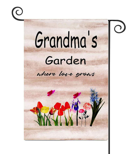 ZQLFDGD FANDEER Grandma's Garden Outdoor Flag 12x18in Double Sided Nylon