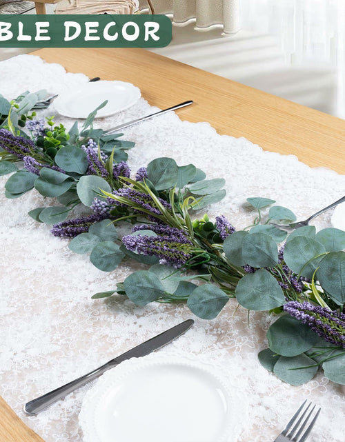 Load image into Gallery viewer, Chiyinbao 6FT Purple Flower Garland Artificial Eucalyptus Wedding Home Decor
