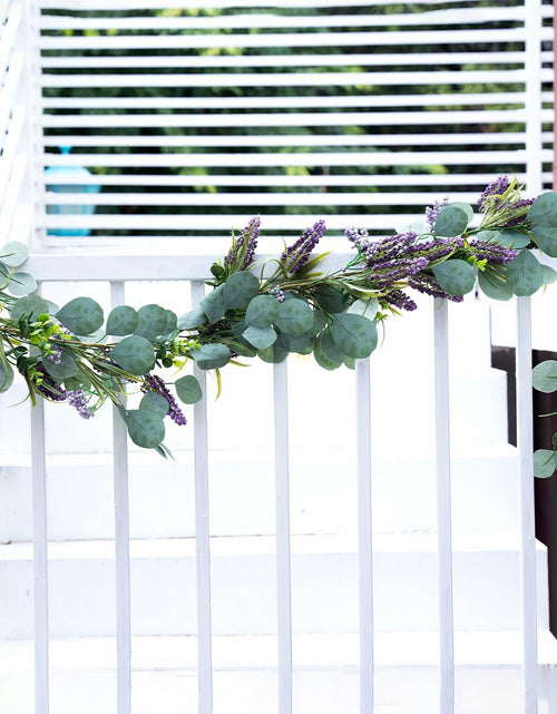 Load image into Gallery viewer, Chiyinbao 6FT Purple Flower Garland Artificial Eucalyptus Wedding Home Decor
