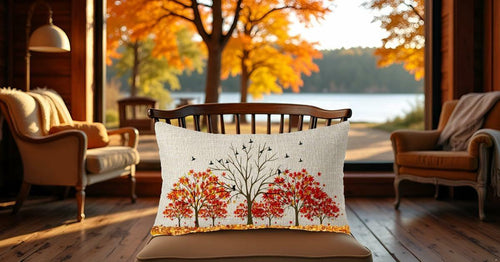 Load image into Gallery viewer, FELENIW Happy Fall Y’all Autumn Maple Leaf Lumbar Pillow Cover 12x20
