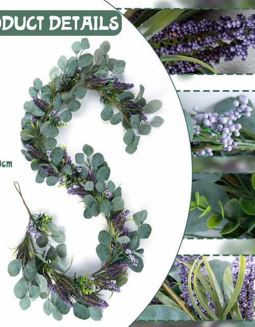 Load image into Gallery viewer, Chiyinbao 6FT Purple Flower Garland Artificial Eucalyptus Wedding Home Decor
