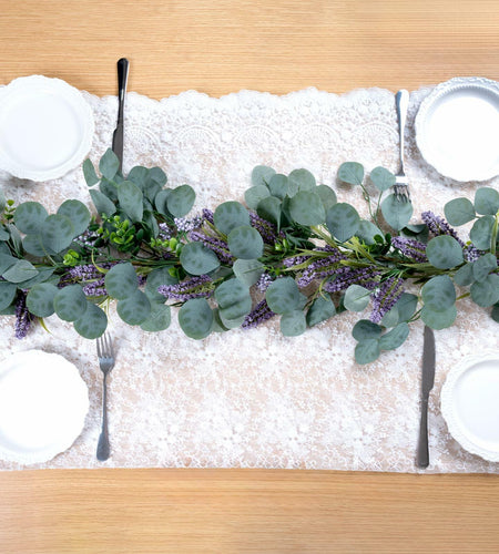 Chiyinbao 6FT Purple Flower Garland Artificial Eucalyptus Wedding Home Decor
