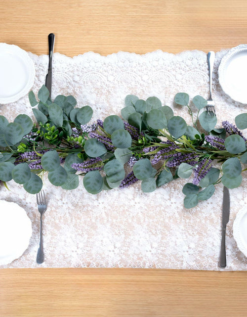 Load image into Gallery viewer, Chiyinbao 6FT Purple Flower Garland Artificial Eucalyptus Wedding Home Decor
