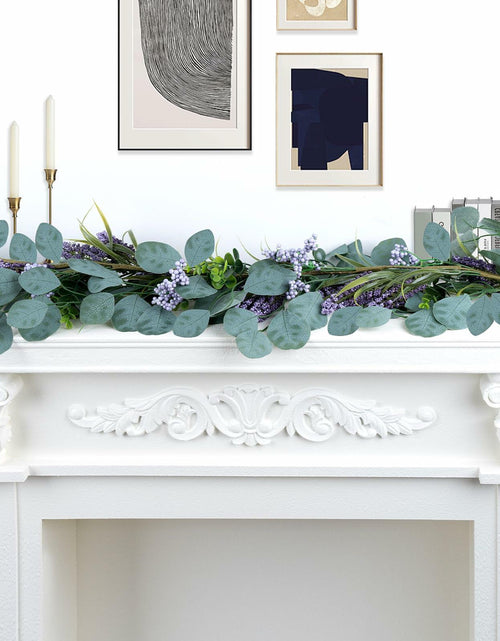 Load image into Gallery viewer, Chiyinbao 6FT Purple Flower Garland Artificial Eucalyptus Wedding Home Decor
