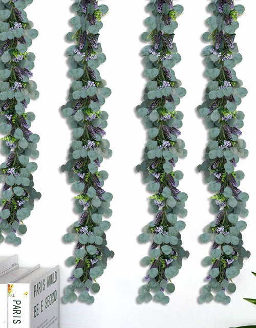 Load image into Gallery viewer, Chiyinbao 6FT Purple Flower Garland Artificial Eucalyptus Wedding Home Decor
