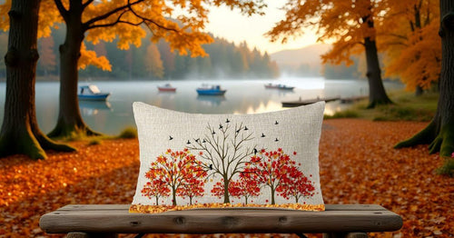 Load image into Gallery viewer, FELENIW Happy Fall Y’all Autumn Maple Leaf Lumbar Pillow Cover 12x20
