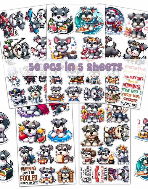 Load image into Gallery viewer, BIGZORO Schnauzer Dog Stickers Pack 50 PCS Waterproof Vinyl Decals
