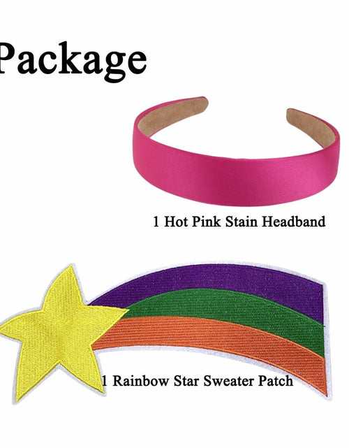Load image into Gallery viewer, TOMIGO Women Costume Accessories Hot Pink Headband Rainbow Star Patch 1 Count
