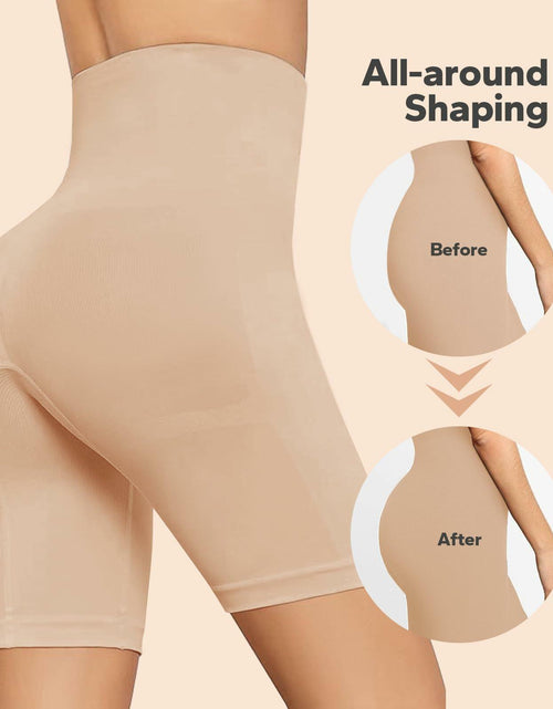 Load image into Gallery viewer, ShaperSwan High Waisted Shapewear Shorts Tummy Control Butt Lifter Nude Size M/L

