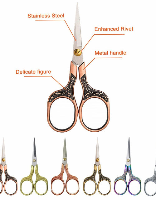 Load image into Gallery viewer, ABAJI Mini Scissors Stainless Steel Blade Metal Handle 2 Pack Office Craft
