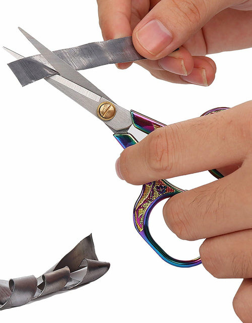 Load image into Gallery viewer, ABAJI Mini Scissors Stainless Steel Blade Metal Handle 2 Pack Office Craft
