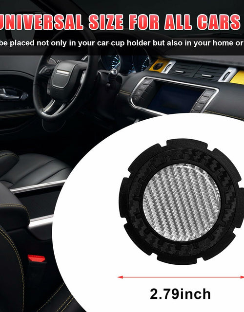 Load image into Gallery viewer, Dickno Car Cup Holder Inserts 2 Pack 2.75in Carbon Fiber Non Slip Silver
