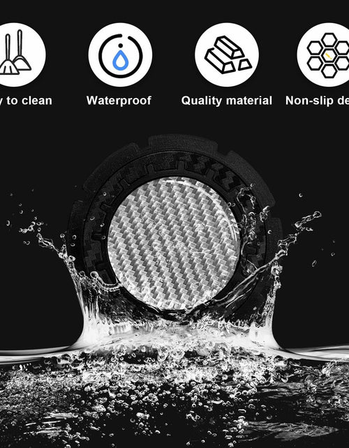 Load image into Gallery viewer, Dickno Car Cup Holder Inserts 2 Pack 2.75in Carbon Fiber Non Slip Silver
