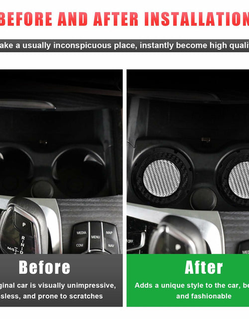 Load image into Gallery viewer, Dickno Car Cup Holder Inserts 2 Pack 2.75in Carbon Fiber Non Slip Silver
