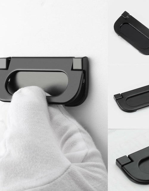 Load image into Gallery viewer, Evionlin Flush Pull Handles 2 Pack Black Recessed Drawer Cabinet Pulls
