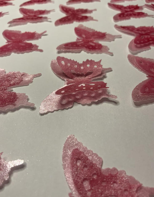 Load image into Gallery viewer, Unbranded x24 3D Double Shad Edible Wafer Butterflies for Cake Cupcakes
