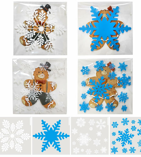 QOIUSO Christmas Cookie Bags 4x4 Inch Snowflake Design 100 Pcs Plastic