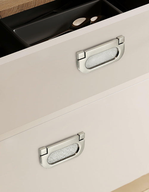 Load image into Gallery viewer, Evionlin Flush Pull Handles 2 Pack Black Recessed Drawer Cabinet Pulls
