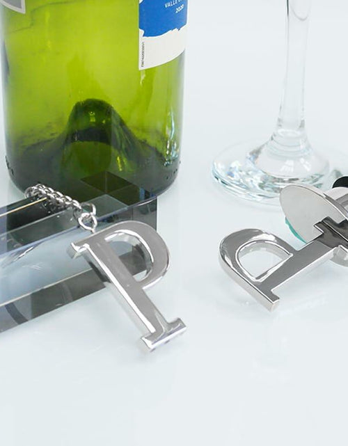 Load image into Gallery viewer, Lutong Letter Gift Set Key Ring Bottle Stopper 2 PCS Silver S
