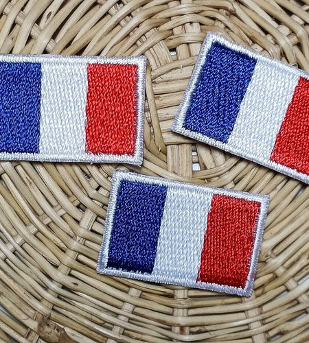 Truly Mini France Flag Embroidered Patch Sew On Applique 0.6x1.1 Inch