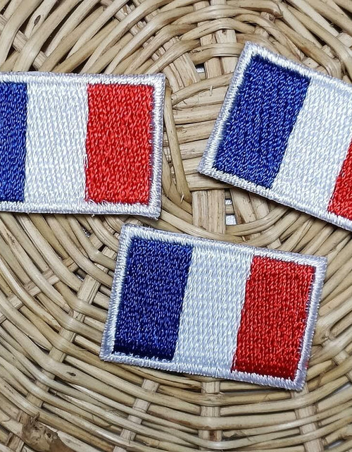 Load image into Gallery viewer, Truly Mini France Flag Embroidered Patch Sew On Applique 0.6x1.1 Inch
