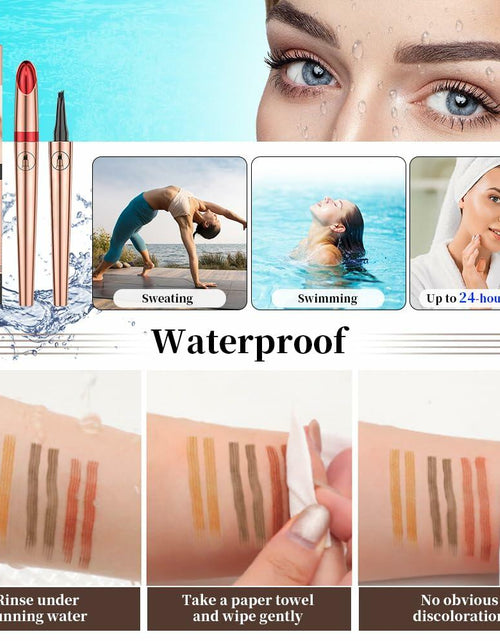 Load image into Gallery viewer, YIWANLLE 3D Microblading Eyebrow Pencil 4 Fork Tip Waterproof Light Brown
