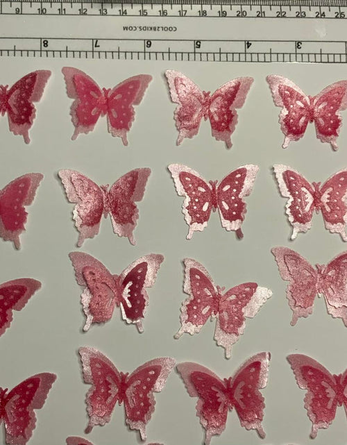 Load image into Gallery viewer, Unbranded x24 3D Double Shad Edible Wafer Butterflies for Cake Cupcakes
