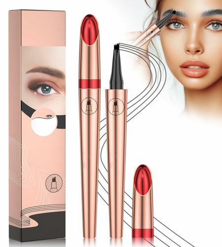 YIWANLLE 3D Microblading Eyebrow Pencil 4 Fork Tip Waterproof Light Brown