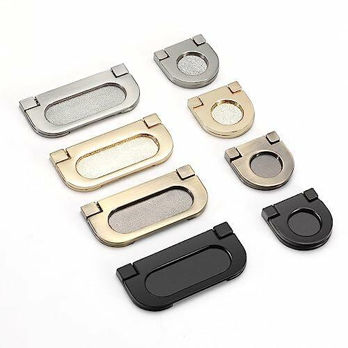 Load image into Gallery viewer, Evionlin Flush Pull Handles 2 Pack Black Recessed Drawer Cabinet Pulls
