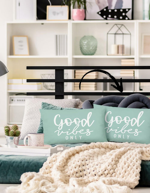 Load image into Gallery viewer, Mingnei Motivational Quote Green Flannel Throw Pillow Cover 12x20
