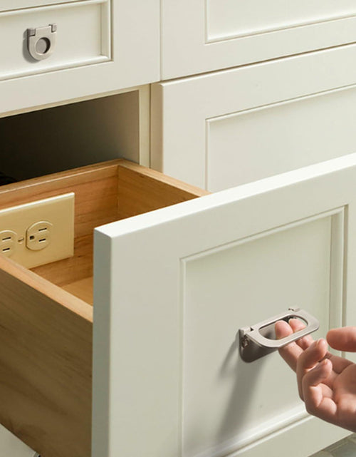 Load image into Gallery viewer, Evionlin Flush Pull Handles 2 Pack Black Recessed Drawer Cabinet Pulls
