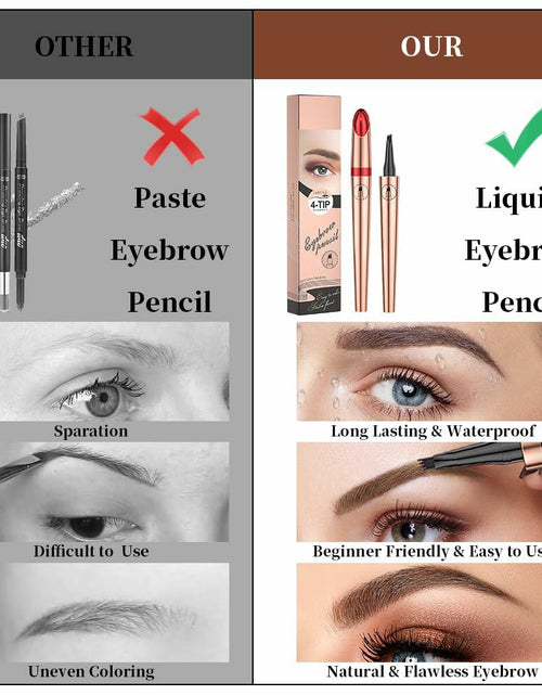 Load image into Gallery viewer, YIWANLLE 3D Microblading Eyebrow Pencil 4 Fork Tip Waterproof Light Brown
