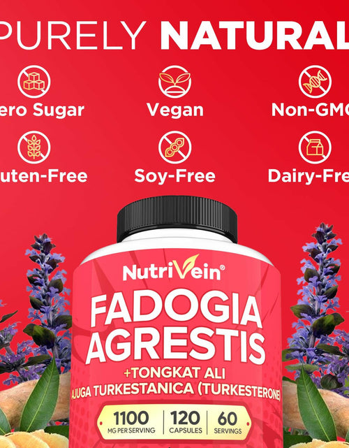 Load image into Gallery viewer, BestBy10/25 Nutrivein Fadogia Agrestis Tongkat Ali Turkesterone 1100mg 120 Caps
