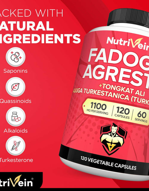 Load image into Gallery viewer, BestBy10/25 Nutrivein Fadogia Agrestis Tongkat Ali Turkesterone 1100mg 120 Caps
