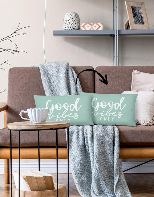 Load image into Gallery viewer, Mingnei Motivational Quote Green Flannel Throw Pillow Cover 12x20
