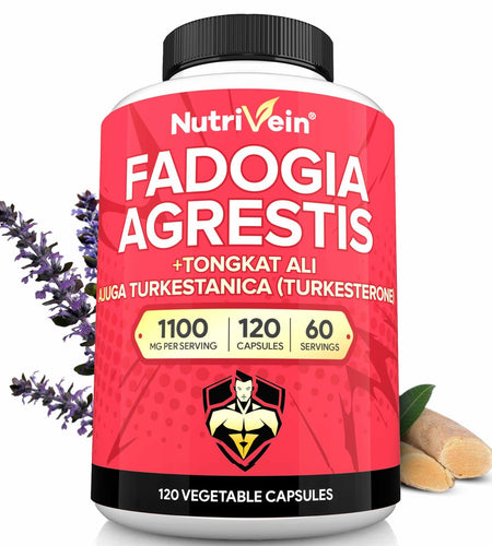 BestBy10/25 Nutrivein Fadogia Agrestis Tongkat Ali Turkesterone 1100mg 120 Caps