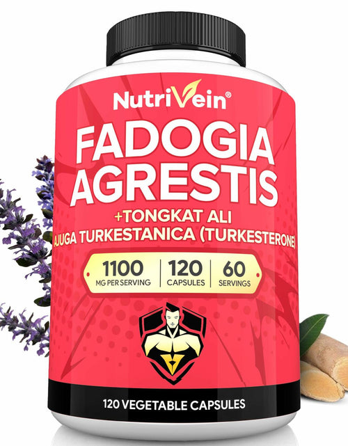 Load image into Gallery viewer, BestBy10/25 Nutrivein Fadogia Agrestis Tongkat Ali Turkesterone 1100mg 120 Caps
