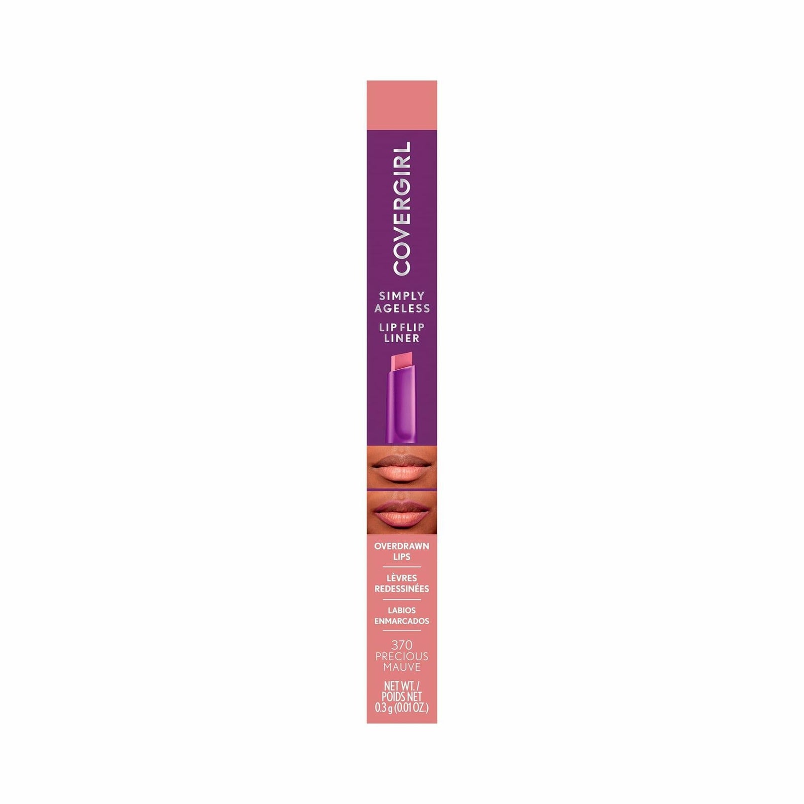 COVERGIRL Simply Ageless Lip Flip Liner, Precious Mauve, Pack of 1