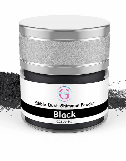 Load image into Gallery viewer, Glitter &amp; Glitz Edible Drink Glitter Luster Dust Black 5g Cocktails Baking
