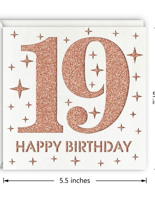 Load image into Gallery viewer, MAGJUCHE Rose Gold 19th Birthday Card Laser Cut Glitter Girl Gift
