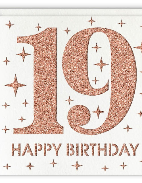 Load image into Gallery viewer, MAGJUCHE Rose Gold 19th Birthday Card Laser Cut Glitter Girl Gift
