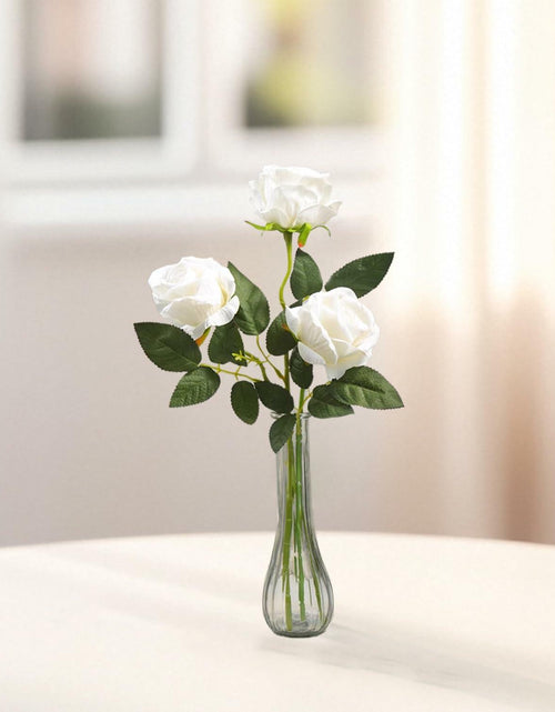 Load image into Gallery viewer, Glass Vase 8.6in Ribbed Design Wedding Centerpiece Floating Candle Gray

