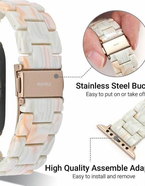 Load image into Gallery viewer, MAIRUI Resin Watch Band Compatible Apple Watch 38-41mm Series 1-9 Marble
