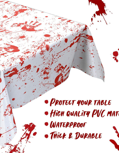 Load image into Gallery viewer, Newwiee Halloween Bloody Tablecloth Blood Handprint Zombie Decor 102x51in
