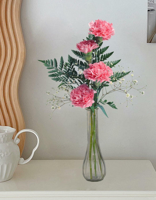 Load image into Gallery viewer, Glass Vase 8.6in Ribbed Design Wedding Centerpiece Floating Candle Gray

