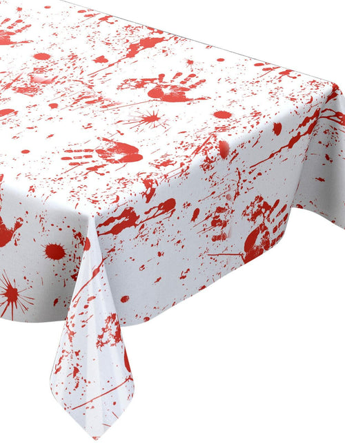 Load image into Gallery viewer, Newwiee Halloween Bloody Tablecloth Blood Handprint Zombie Decor 102x51in
