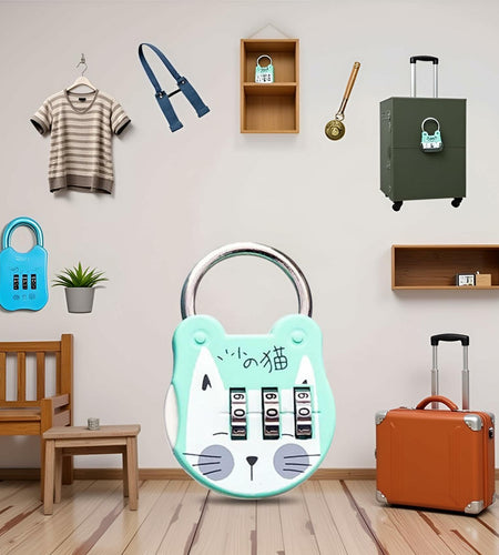 WsjiaboFux Green 3-Digit Combination Padlock Stainless Steel High Strength