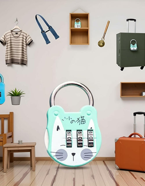 Load image into Gallery viewer, WsjiaboFux Green 3-Digit Combination Padlock Stainless Steel High Strength
